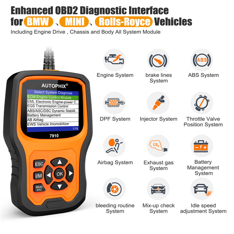 Autophix 7910 BMW Full System Diagnostic Tool Read Maintenance OBDII Fault Scan — foto 2