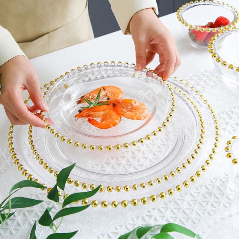 Glass Steak Western Food Plate Girl Heart Cute Fruit