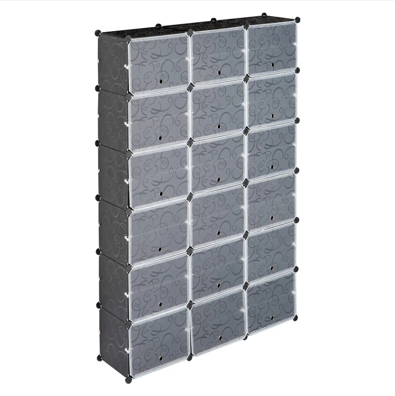 12 Layer Portable 72 Pairs Shoe Rack Storage Rack 36 Grid Tower Rack Storage Cabinet Bracket - Image 3