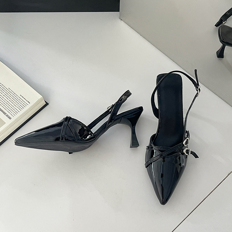 Patent Leather Pointed Toe Sandals