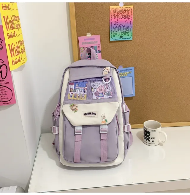 Schoolbag Travel Large Capacity Student Backpack Purple - Shop at LoveMi