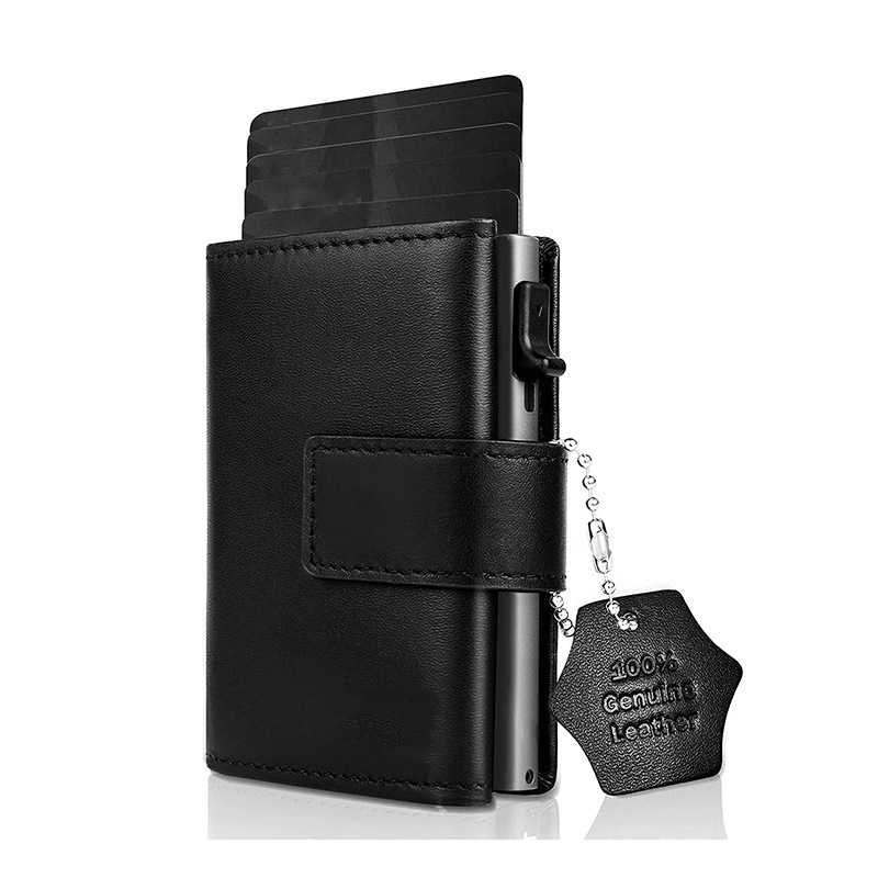 Title 6, Aluminum Alloy First Layer Cowhide Metal Wallet