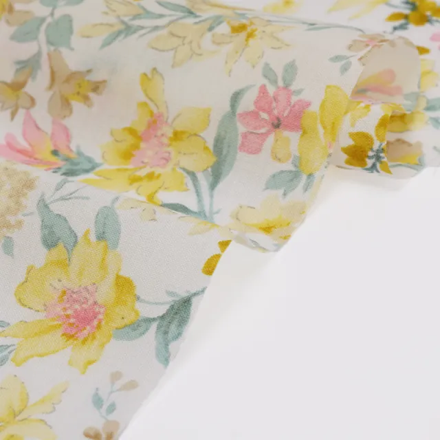 Handmade DIY Orchid Printed Cotton 60 Count Fabric Soft Yellow - Shop at LoveMi