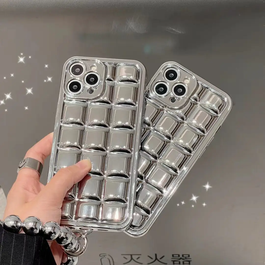 Silver Square Bead Mobile Phone Case