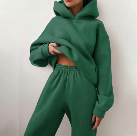 Women's Casual Hooded Sweater Two-piece Suit Clothes Hoodie Tracksuit - Picture 4 of 15