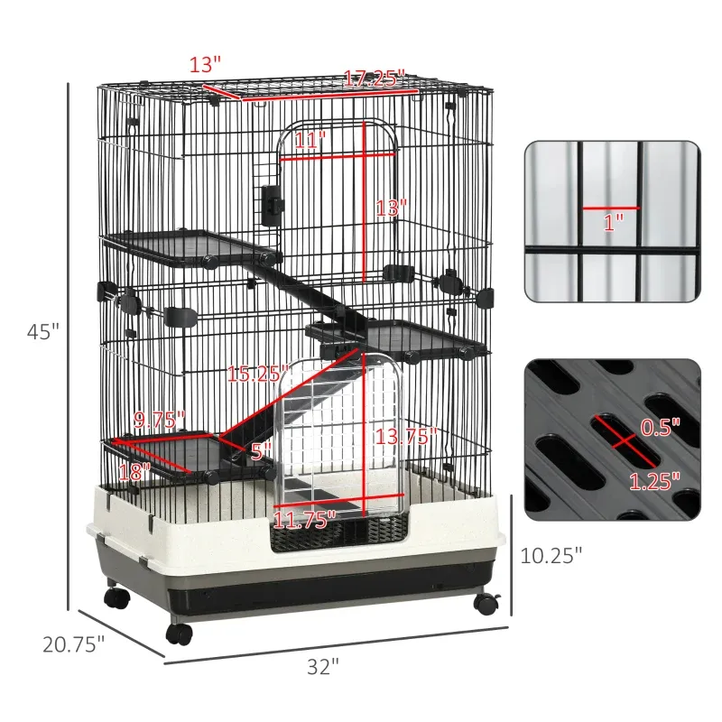 4-Level Small Animal Cage Rabbit Hutch