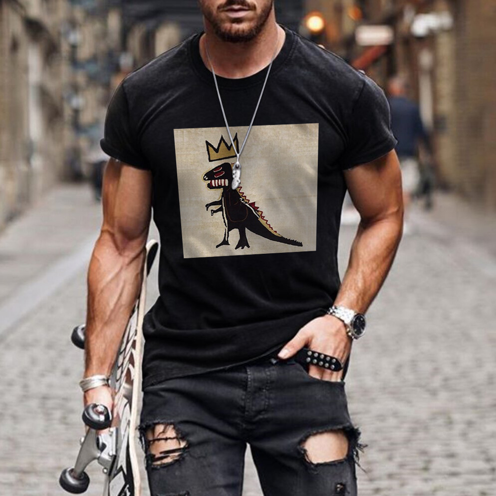 Personalized 3D Digital Printing Round Neck Casual Summer Men's Sports Short-sleeved T-shirt