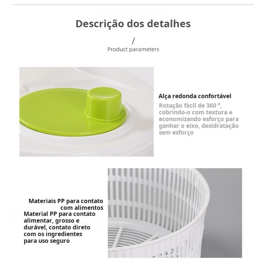 Salad Spinner With A 3-liter Capacity, Vegetable Washer, Fruit And Vegetable Salad Spinner.