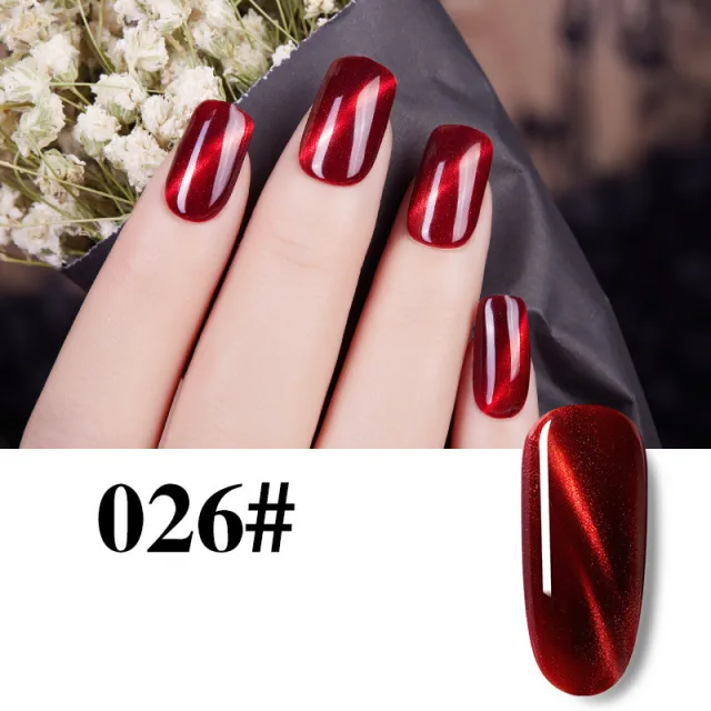 Flame Red Cat Eye Gel Enhancements Color26 - Shop at LoveMi