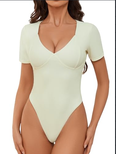 Women's T shaped Bottoming Backless V neck Strap Jumpsuit Beige - Shop at LoveMi