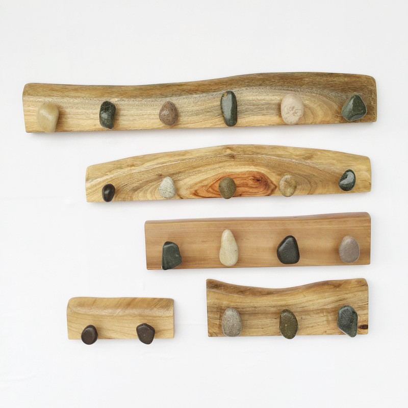 Title 2, Pebble Hook Creative Solid Wood Wall Hanging De...