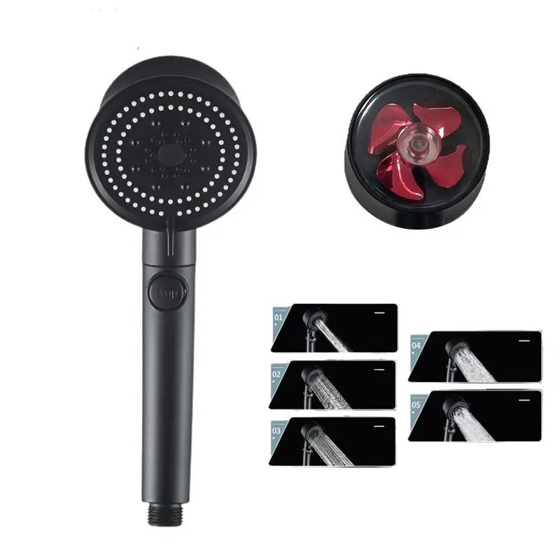 Five-color Wind Turbine Shower Head 56 Speed