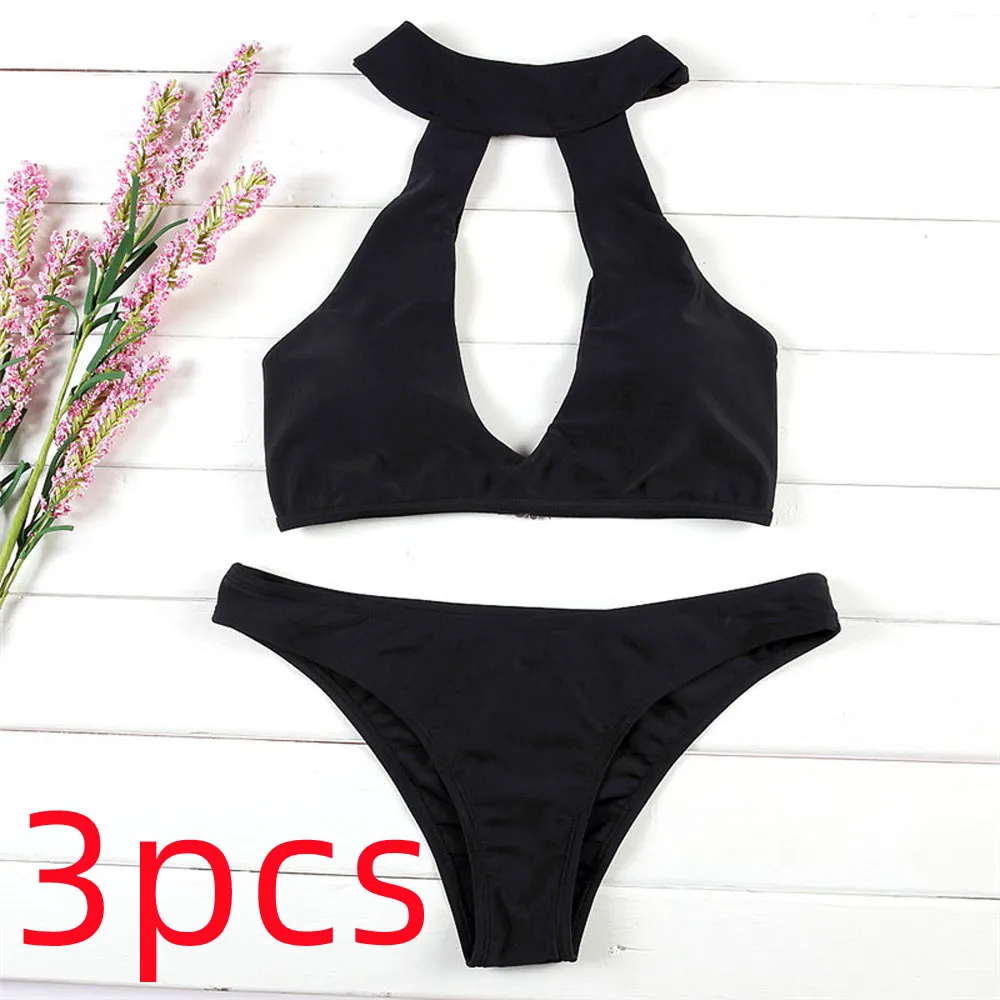 European and American bikini sexy ladies swimsuit - Black