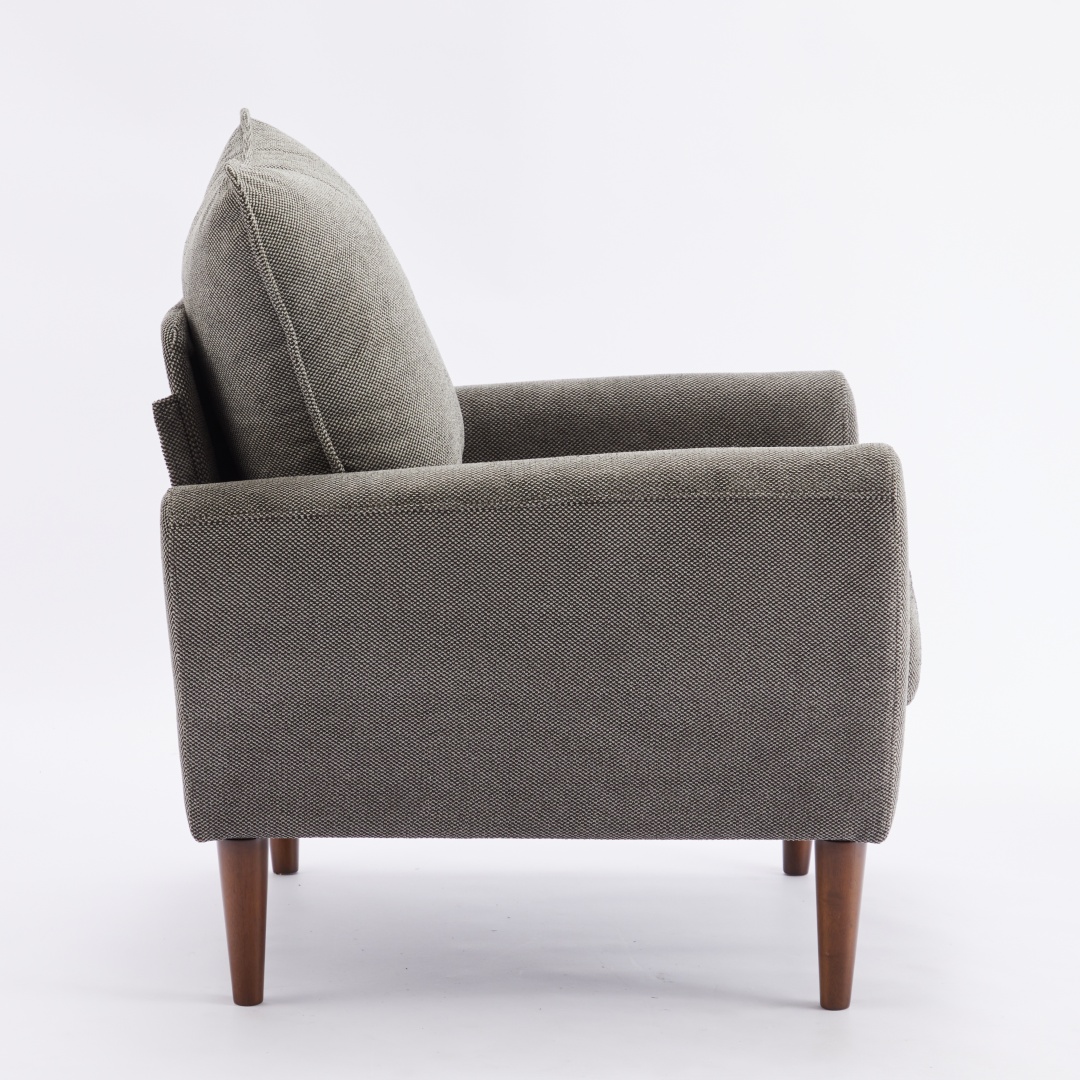 A Reading Chair With Cushioned Seat And Wooden Legs, Along With A Wide Single-person Modern Leisure Sofa image 11