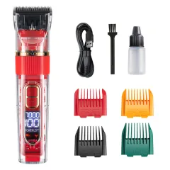 Pet Electric Hair Trimmer Cat Dog Rabbit Haircut Trimmer Shaver Set Waterproof - Red - View 1