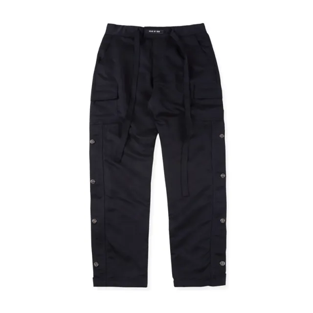 Fashion Solid Color Ribbon Nylon Velcro Breasted Pants Black - Shop at LoveMi