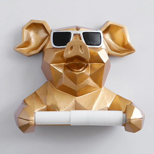 Creative Toilet Paper Holder Free Punch Cartoon Roll Tube Cute Animal Wall Decor - Picture 7 of 15