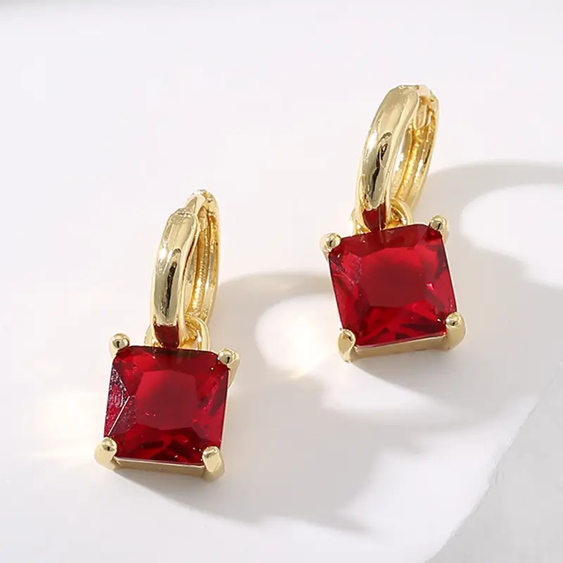 Women's Geometric Square Zircon Earrings