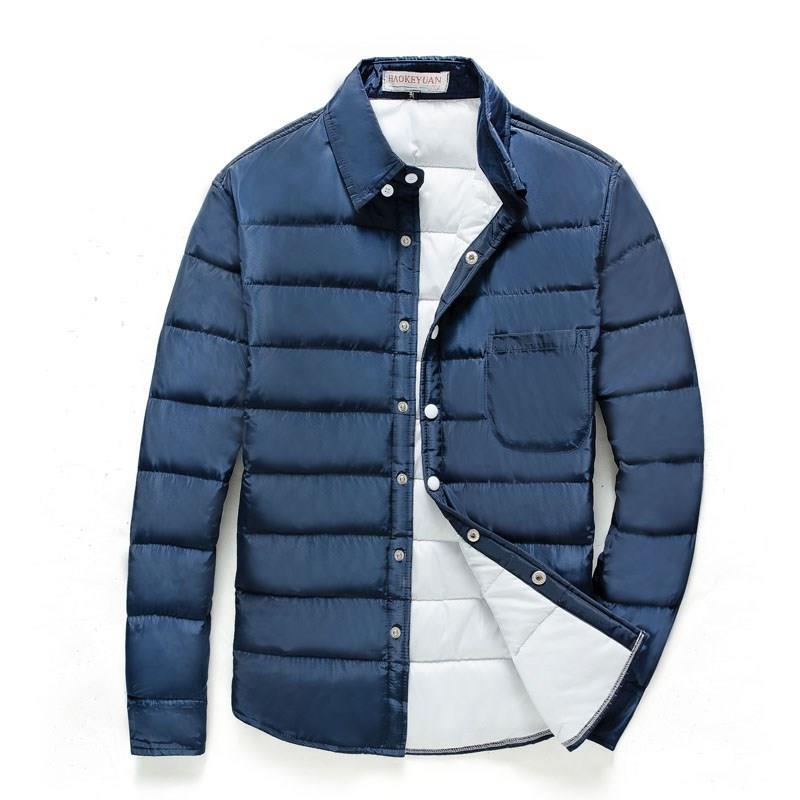 Middle Aged Men's Quilted Warm Shirt Jacket