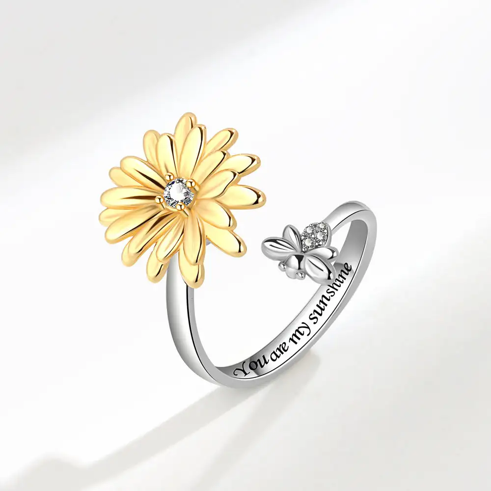 Daisy Spinning Ring Personalized Sunflower Fashion