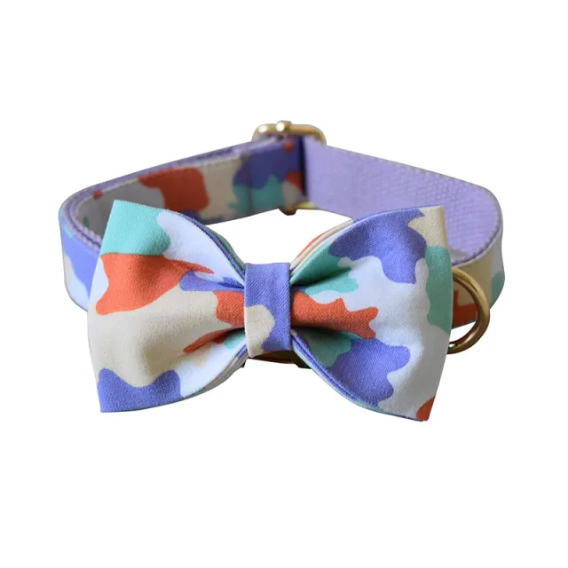 Purple Camouflage Bow Dog Hoop Metal Buckle Bow Dog Ring - Shop at LoveMi