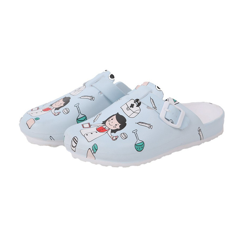 EVA Baotou Soft soled Protective Shoes Creative Cartoon Nurse Shoes Women Blue - Shop at LoveMi