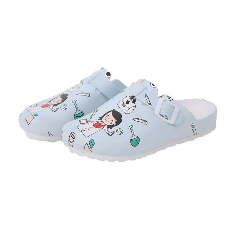 EVA Baotou Soft-soled Protective Shoes Creative Cartoon Nurse Shoes Women - Blue
