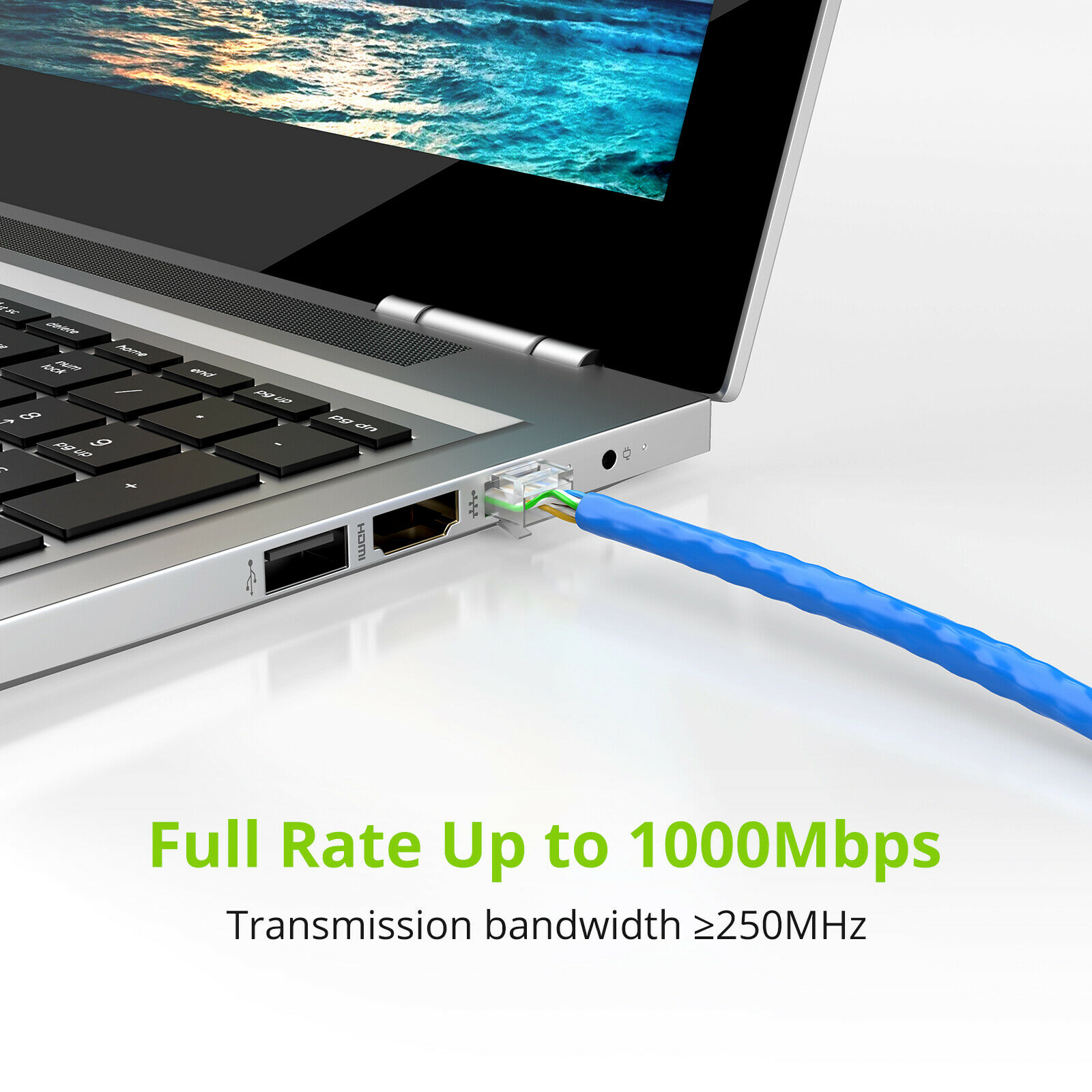 50M  165Ft CAT6 RJ45 Ethernet Network High Speed Cable 23AWG Solid Bare Copper