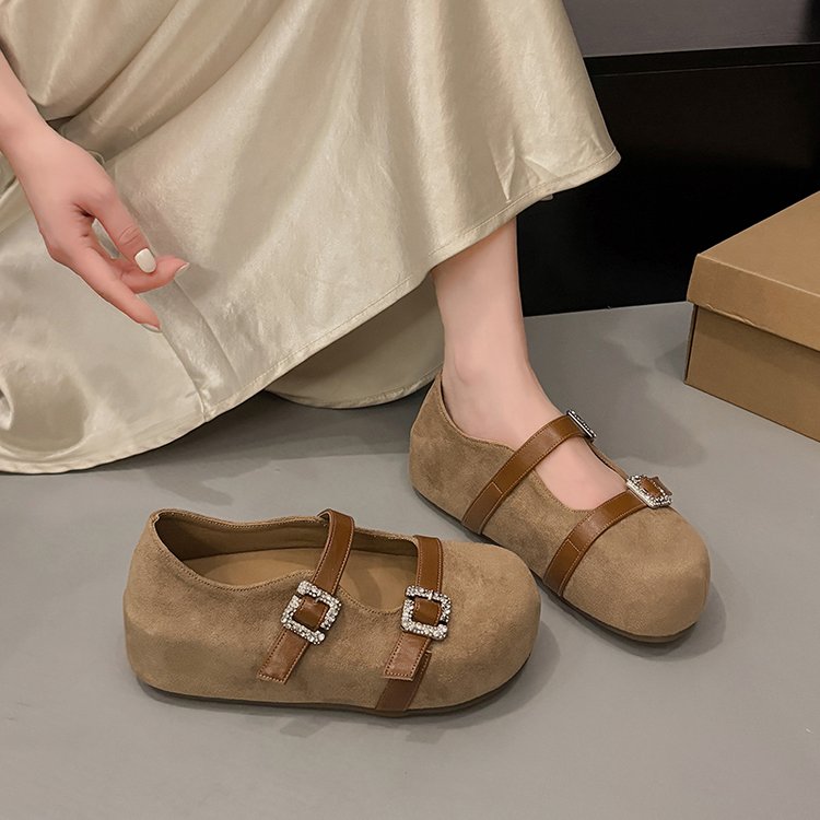Faux Suede Mary Jane Flats, picture 3 of 3