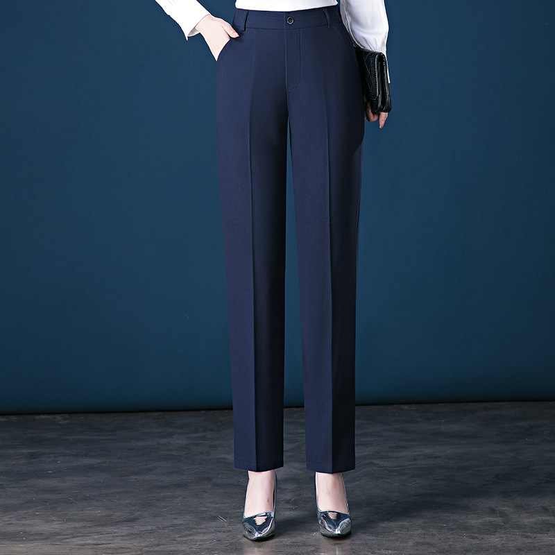 Women's High-waist Straight-leg Casual Suit Trousers