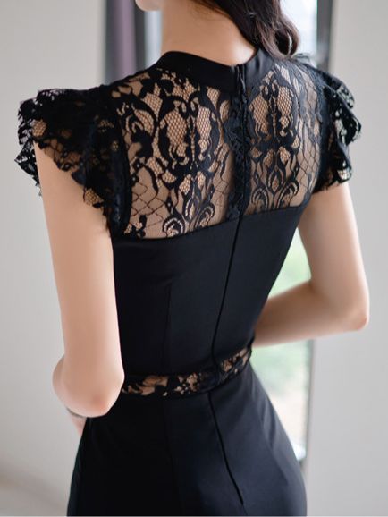 Title 2, Hollow Lace Fashion Hip Professional Dress, a s...