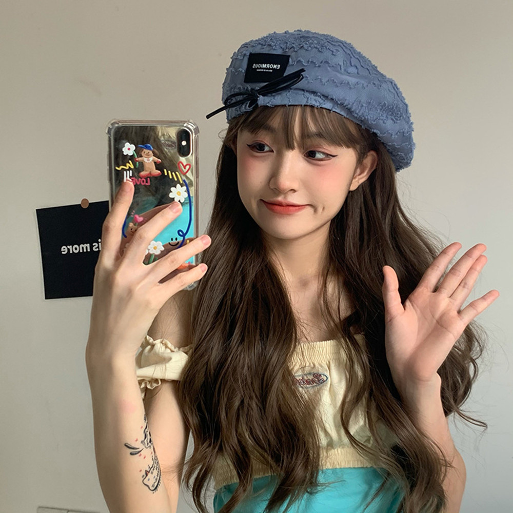 Women's Literary Beret Thin Mesh Patch