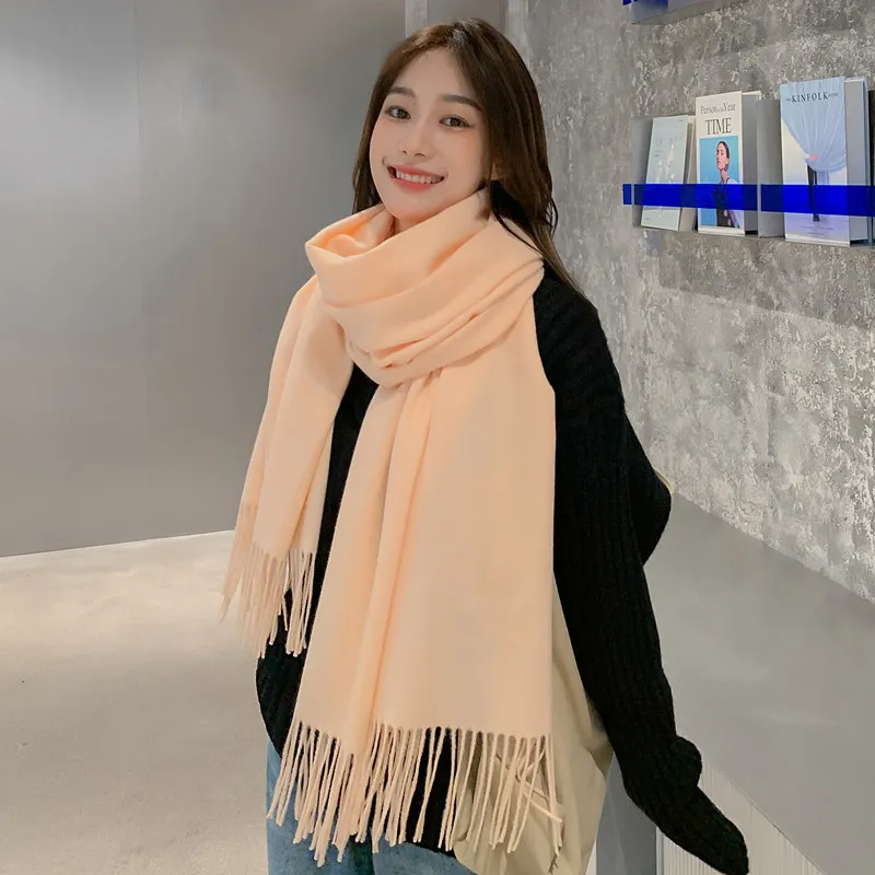 Men's Fashion Solid Color Scarf Shawl - Yellow