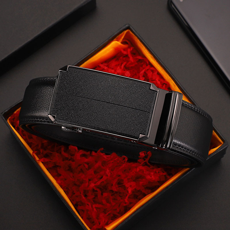 Men's Leather Belt With Automatic Buckle