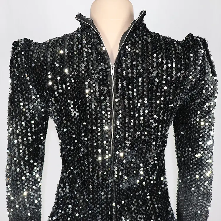 European And African Women's Dress Flannelette Sequin Fabric
