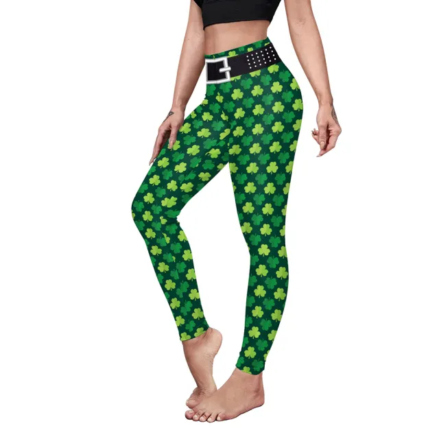Saint Patrick's Day Costume Digital Printed With Hip Lifting Fitness Pants B2301060 Xl - Shop at LoveMi