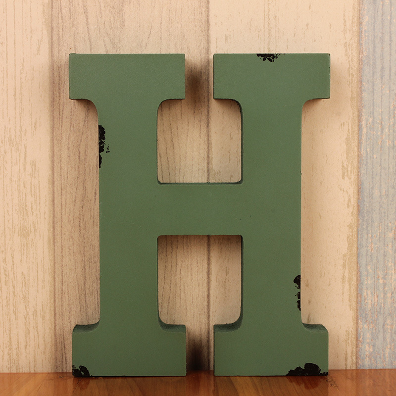 Title 14, Creative retro wooden alphabet decoration ornam...