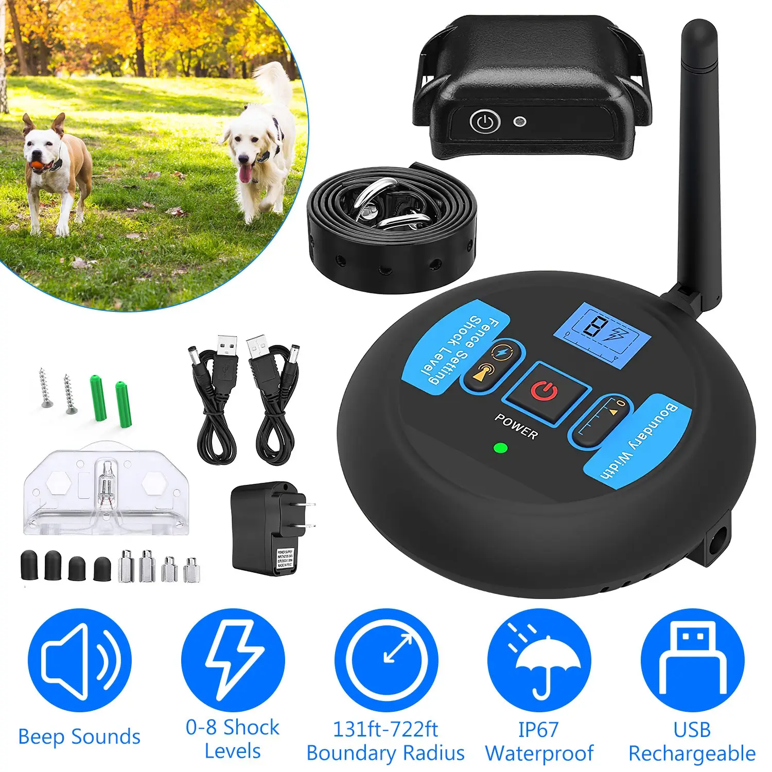 Wireless Electric Dog Fence Pet Shock Boundary
