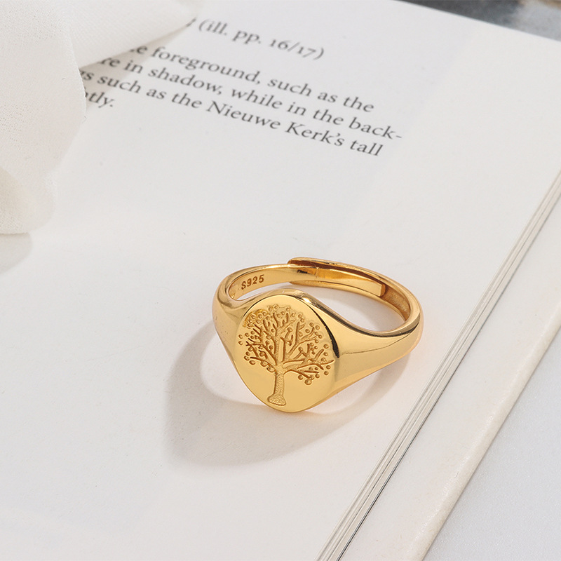 Small Tree Ring Temperament Forest Leaf Ring