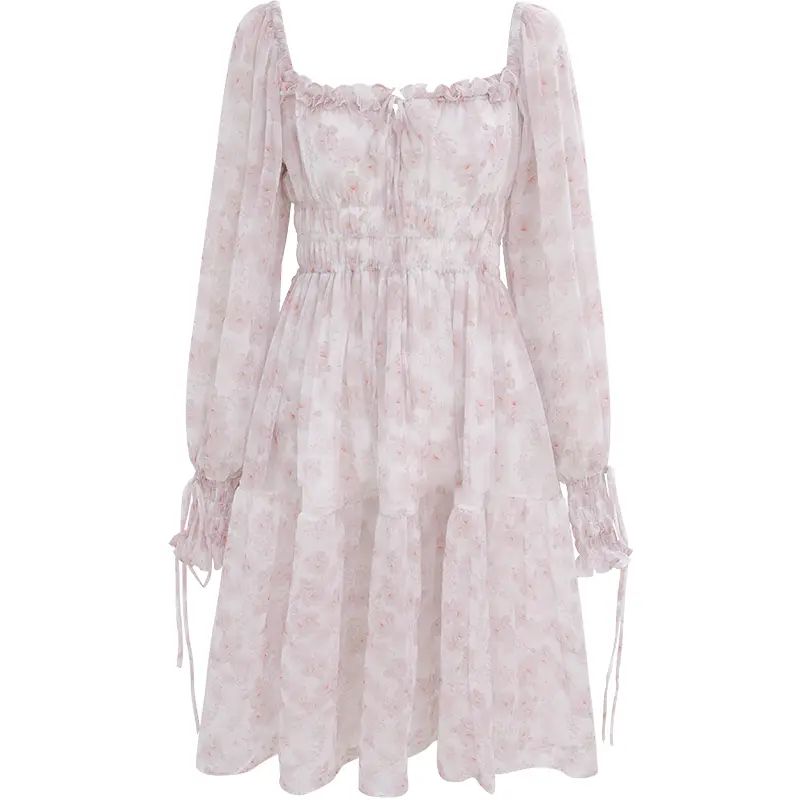 Women's Fashion Square Neck Princess Floral Dress