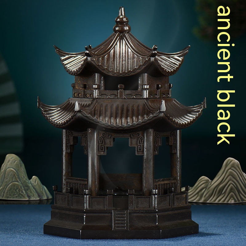 Title 4, Home Indoor Chinese Pavilion Incense Burner Orn...