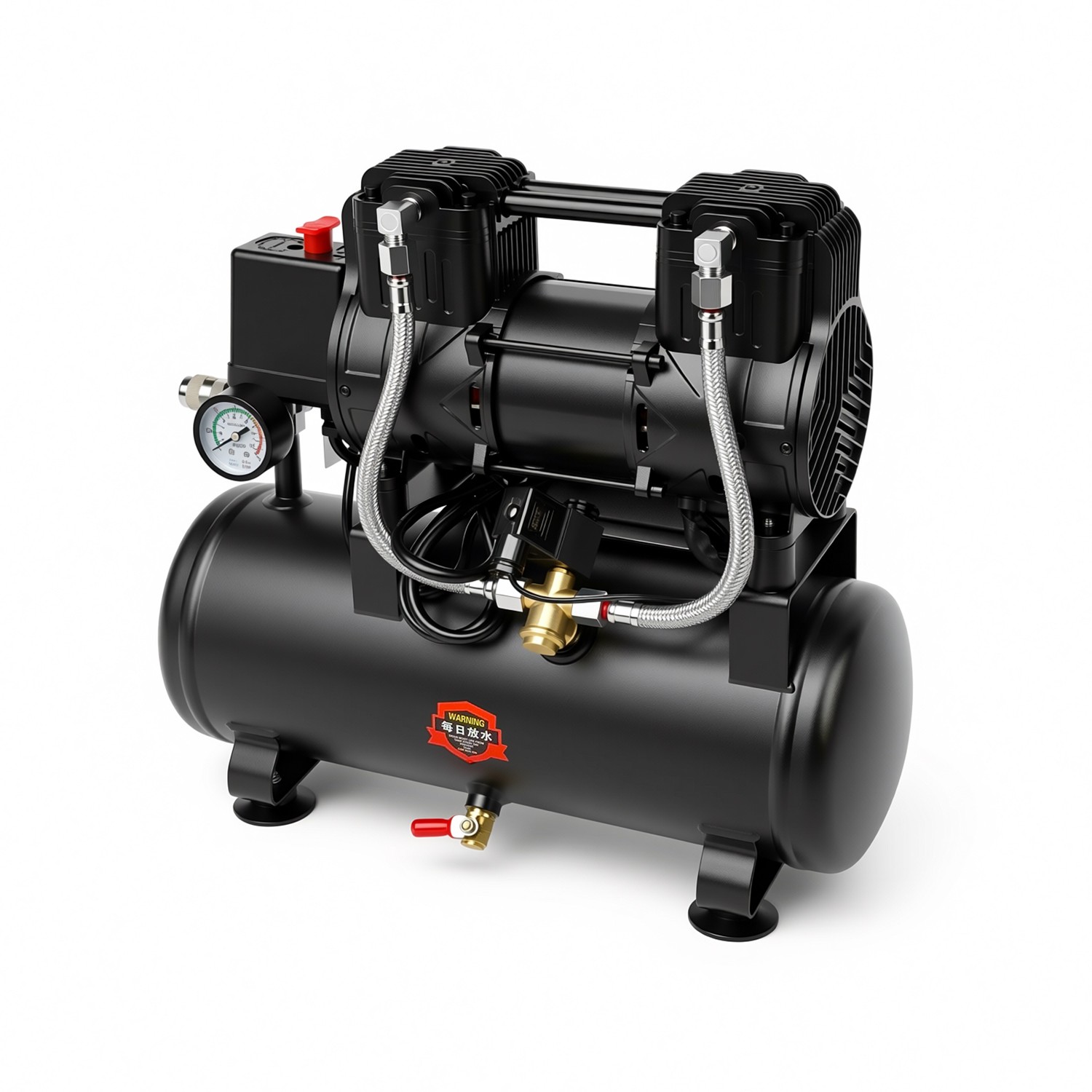 1100w 10L Air Compressor Electric 1.5HP Silent Oil Free 8bar 116psi 2800rpm — image 4