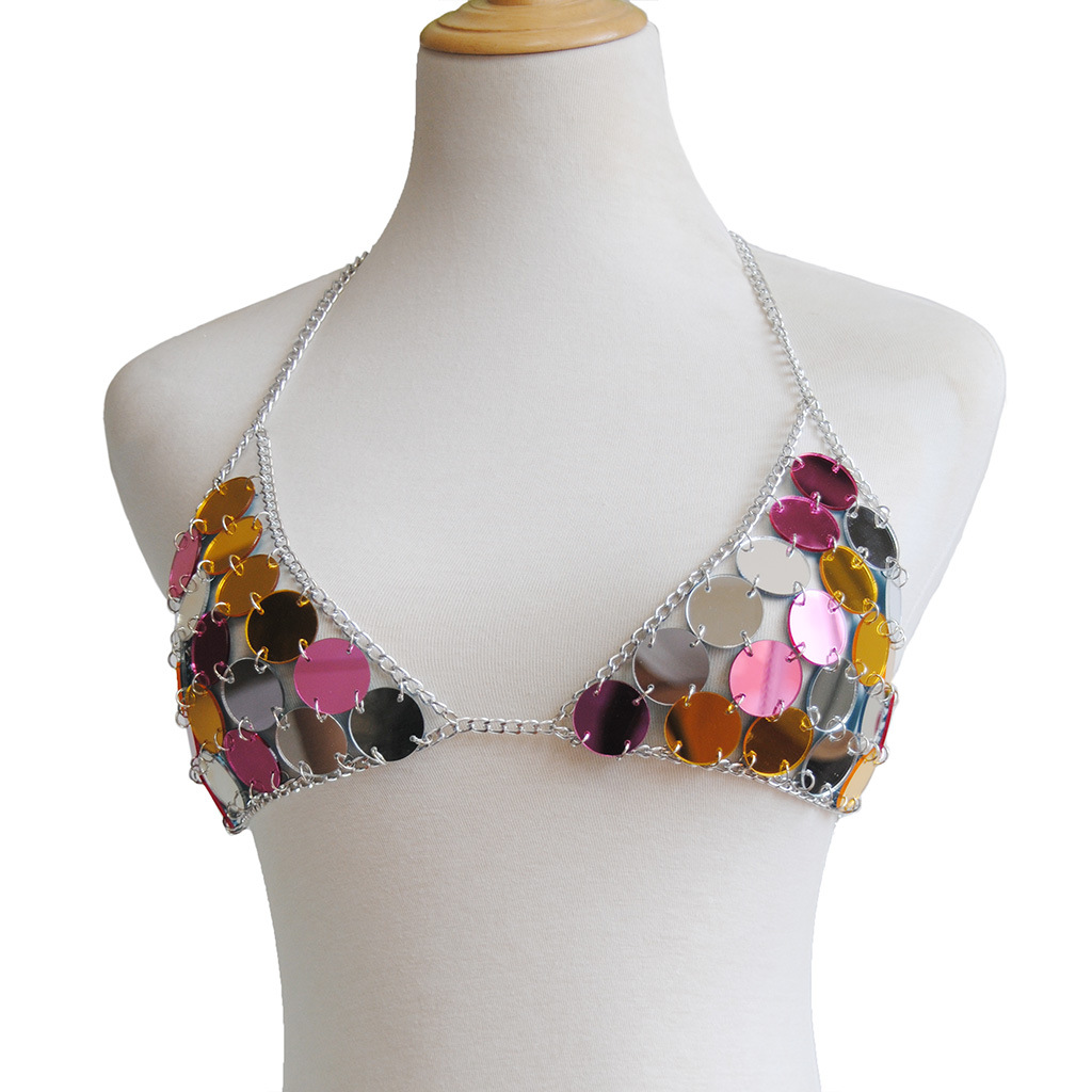 Title 7, Colorful Sequins Beach Bikini Body Dress Chest ...