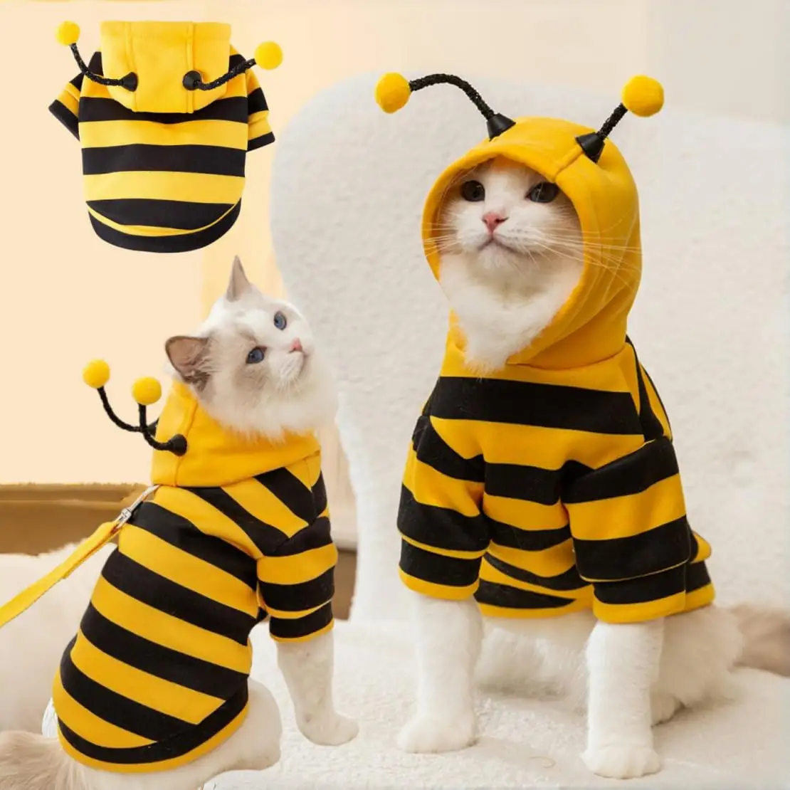 Cute Cat Bee Costume - Pet Halloween