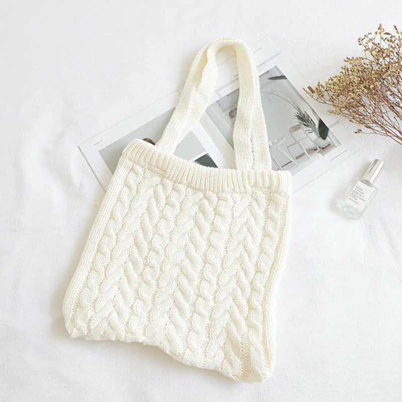 Women's Simple Casual Vintage Handbag Shoulder Bag White - Shop at LoveMi
