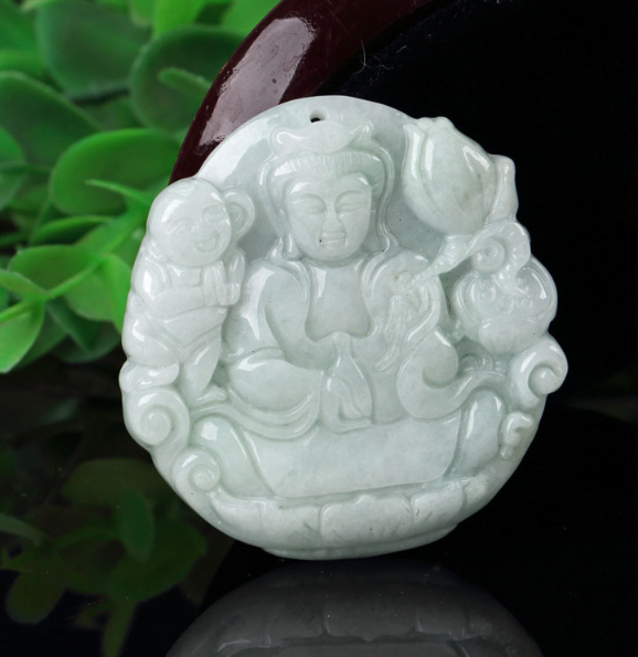 Jade Avalokitesvara Buddha Pendant Nothing Card Dragon Card Landscape Card — foto 7