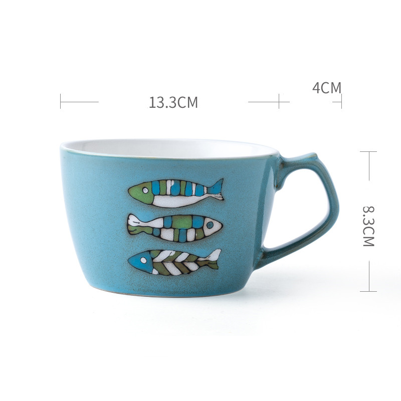 Title 9, Ceramic Large Capacity Wide Mouth Breakfast Mug