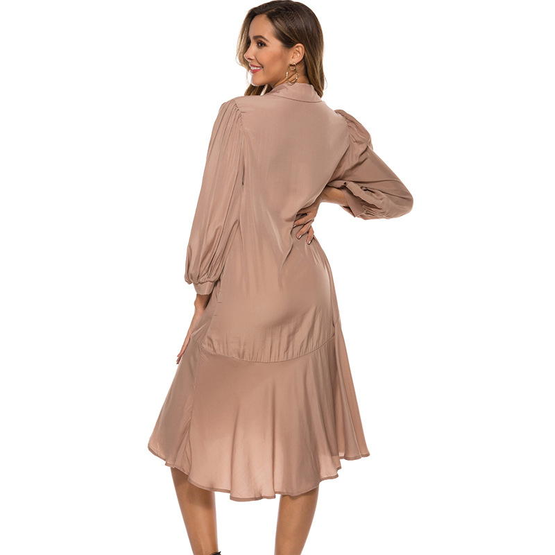 Suit-Collar Long-Sleeve Maxi Dress, picture 3 of 7