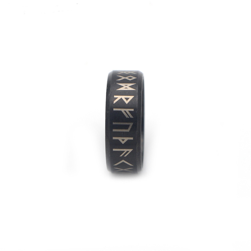 New Fashion Simple Personality Stainless Steel Character Ring
