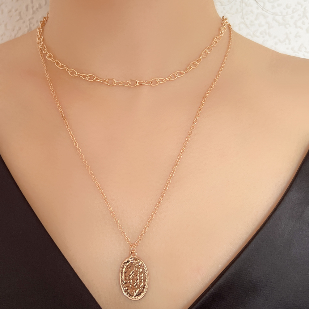 Women's Versatile Stacked Alloy Double Layer Temperament Clavicle Chain